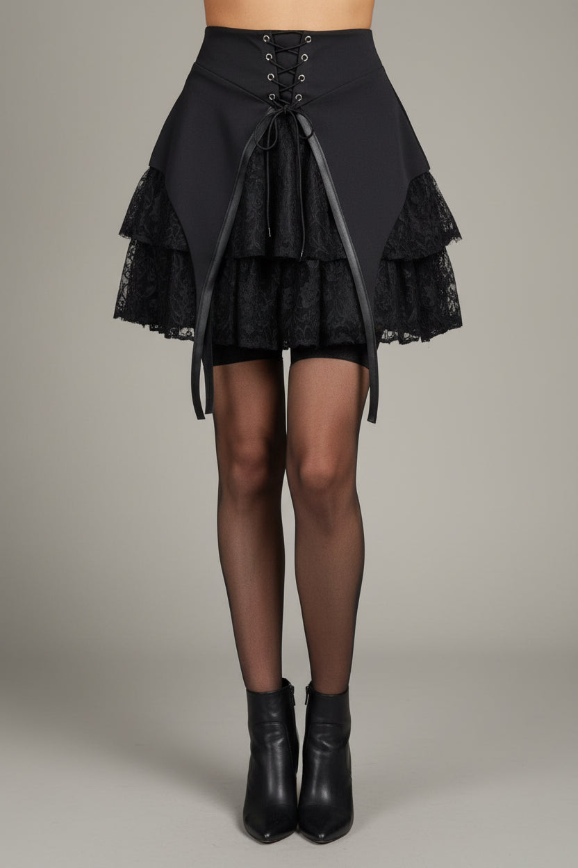 Black lace skirt